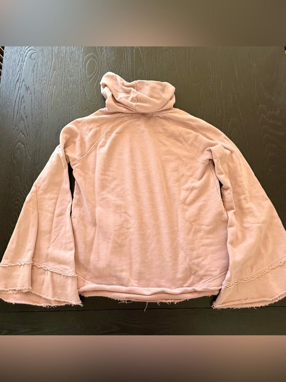 Free People FP Beach Hooded Sweatshirt XS 💕Antique Rose💕Raw Hems Like New💕 - Picture 10 of 10
